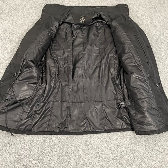 Tumi Tech Jacket Men M Black Utility Packable Hood Full Zip - Picture 7 of 11